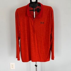 Under Armour Men's Orange Long-Sleeve 1/4 Zip Performance Top